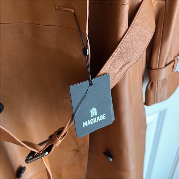 Mackage GAEL-Z Leather trench coat with belt - Picture 9 of 11